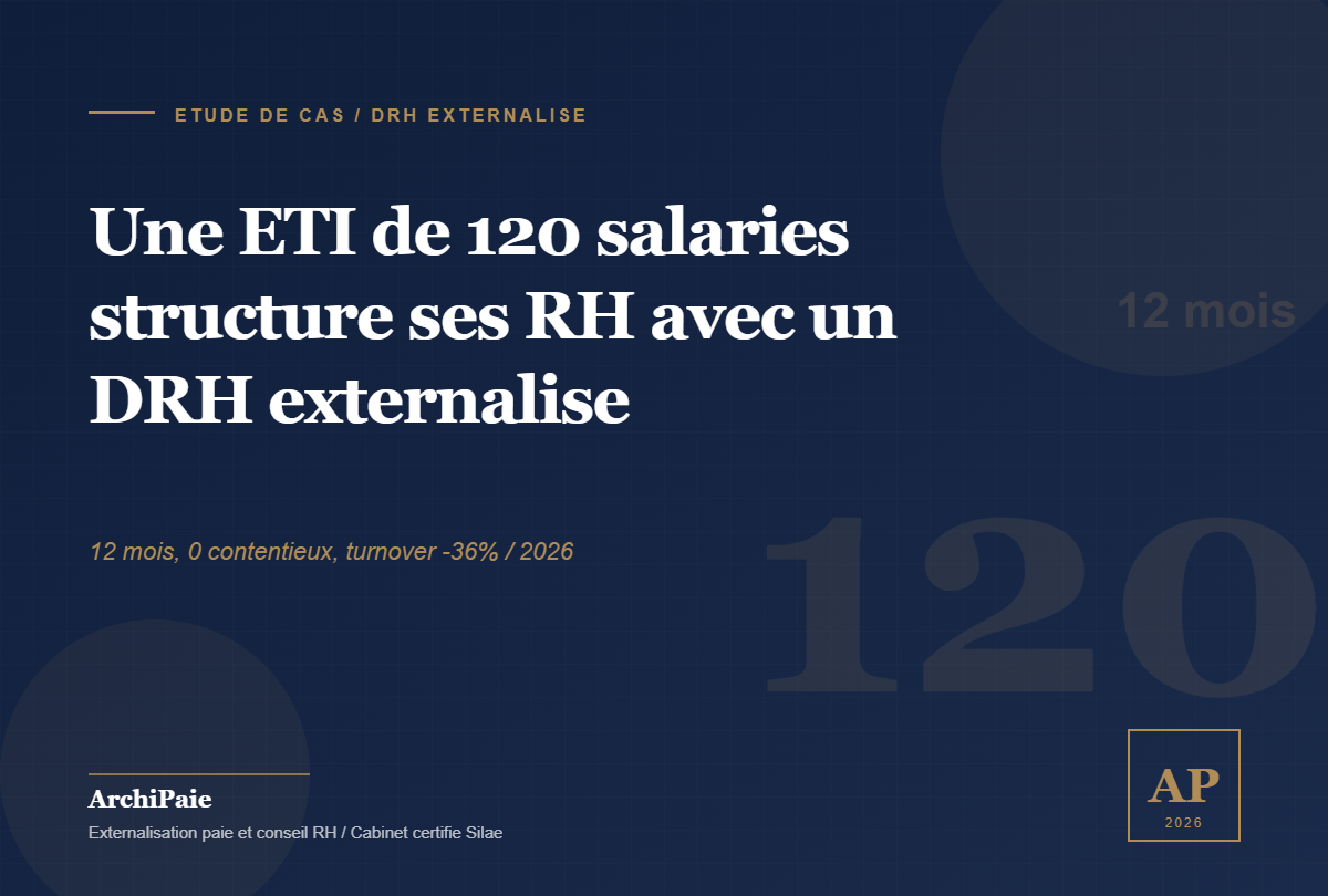 Étude de cas DRH externalisé ETI 120 salariés 12 mois — Archipaie