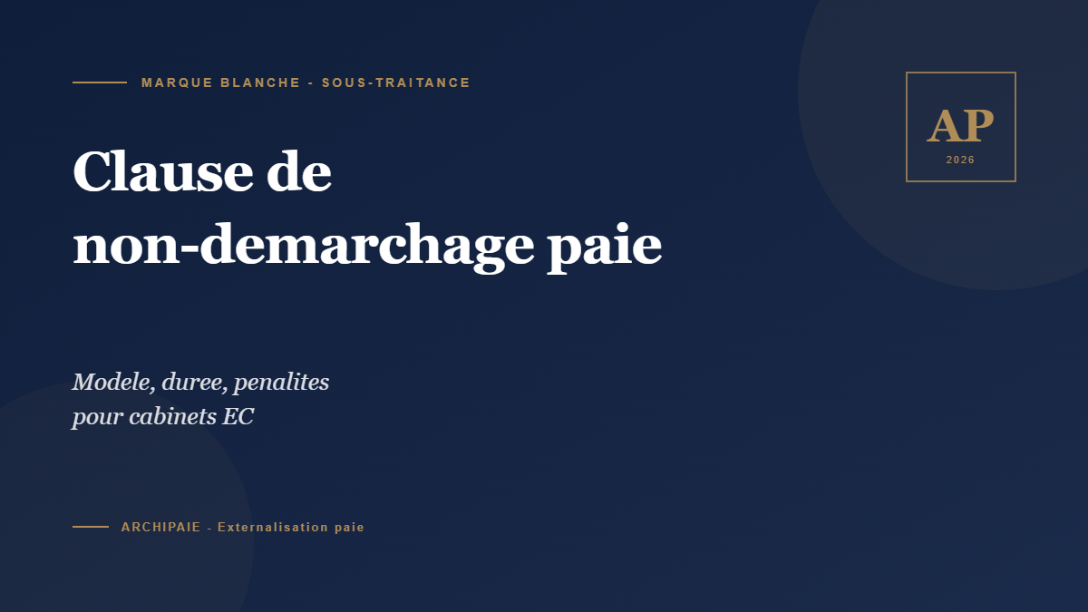 Clause de non-demarchage paie cabinet modele et duree 2026 - Archipaie