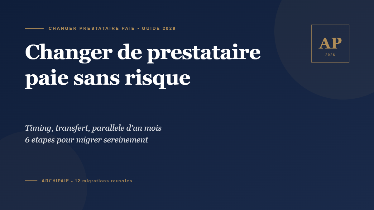 Changer de prestataire paie 2026 : guide migration sans risque - Archipaie