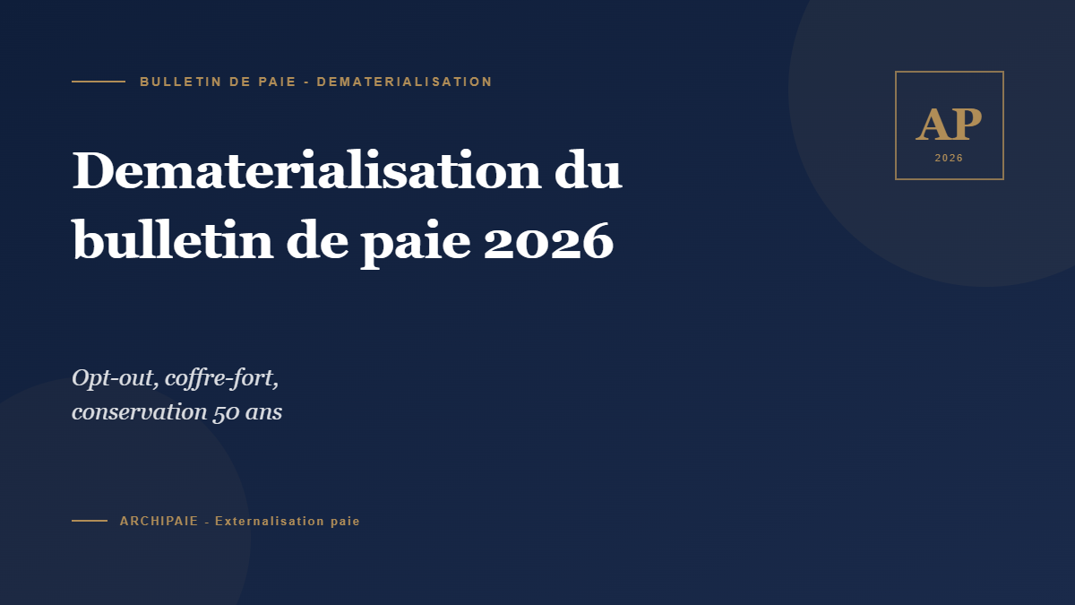 Dematerialisation du bulletin de paie 2026 coffre-fort - Archipaie