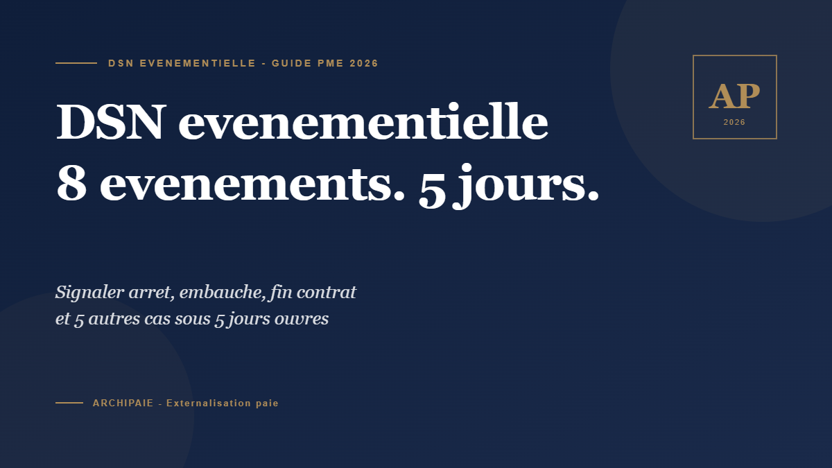 DSN événementielle 2026 : 8 événements à signaler sous 5 jours - Archipaie