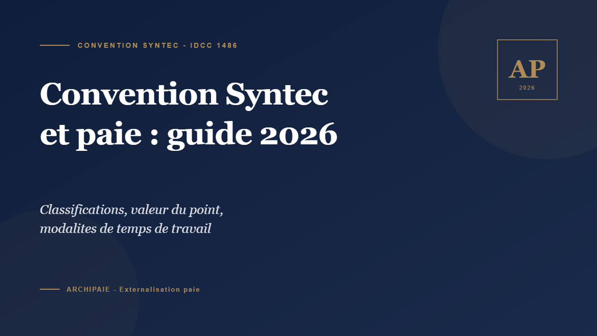 Convention collective Syntec et paie guide 2026 - Archipaie
