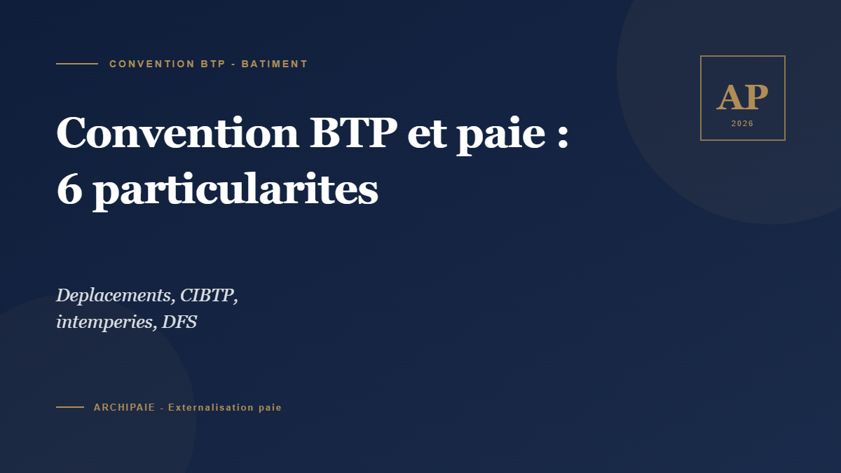 Convention collective BTP paie 2026 : 6 particularités - Archipaie