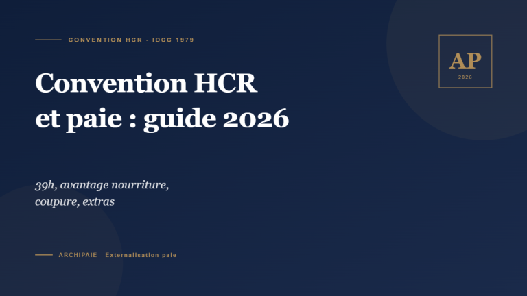 Convention collective HCR hotellerie restauration paie 2026 - Archipaie