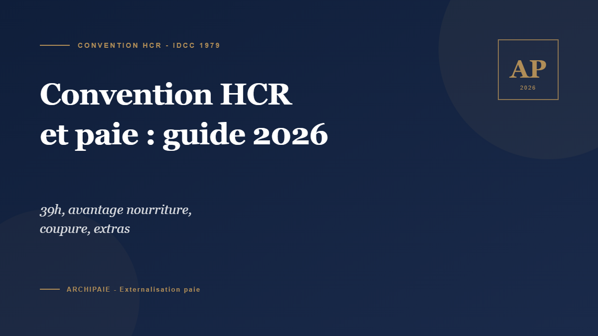 Convention collective HCR hotellerie restauration paie 2026 - Archipaie