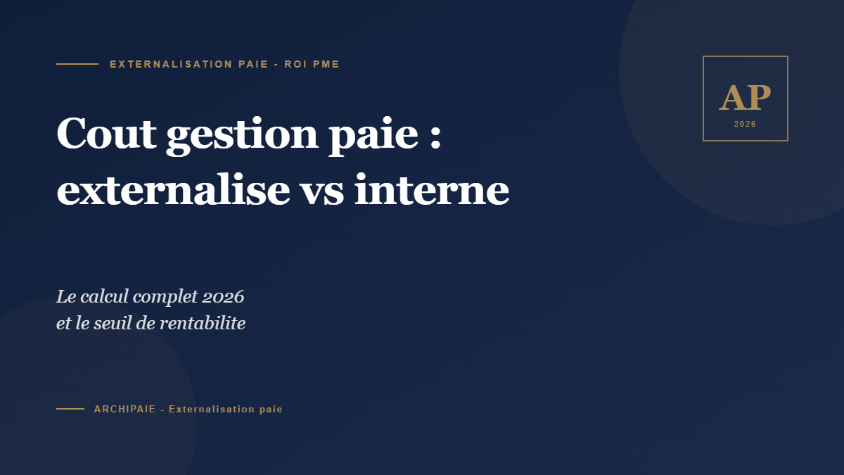 Cout gestion paie externalisation vs gestionnaire interne 2026 - Archipaie