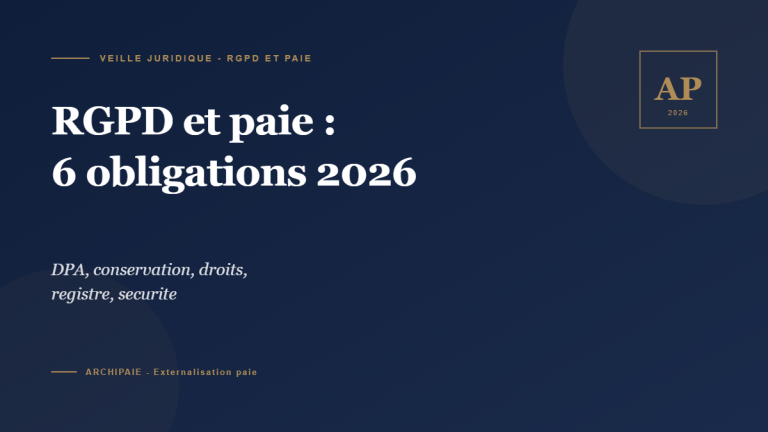 RGPD et paie 6 obligations employeur PME 2026 - Archipaie