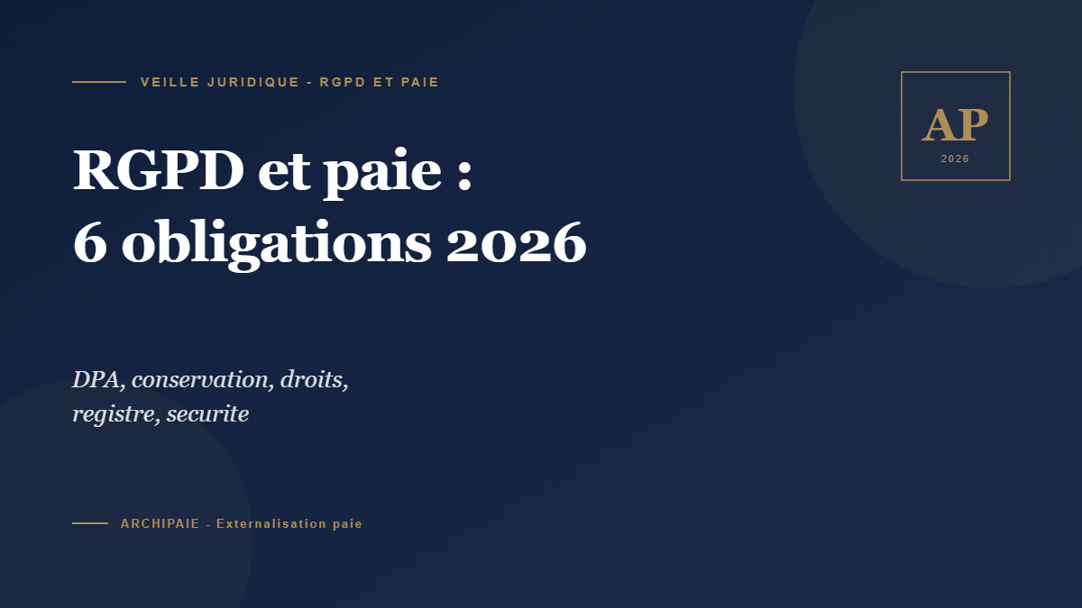 RGPD et paie 6 obligations employeur PME 2026 - Archipaie