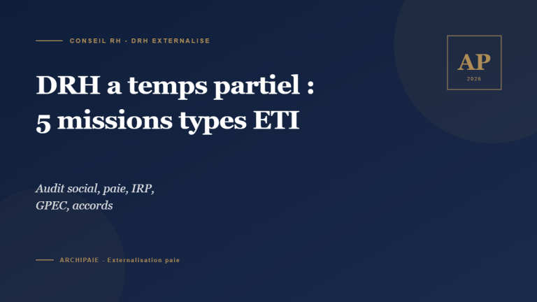 DRH a temps partiel 5 missions types ETI 2026 - Archipaie