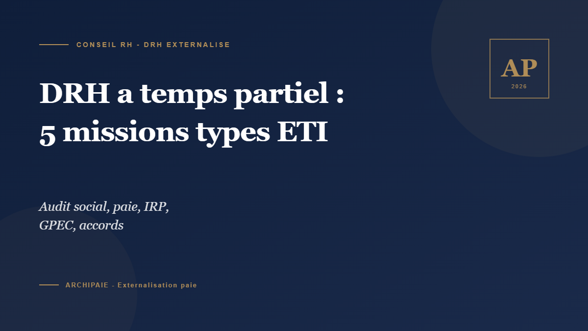 DRH a temps partiel 5 missions types ETI 2026 - Archipaie