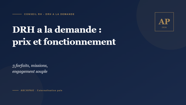 DRH a la demande 2026 prix forfaits et missions - Archipaie