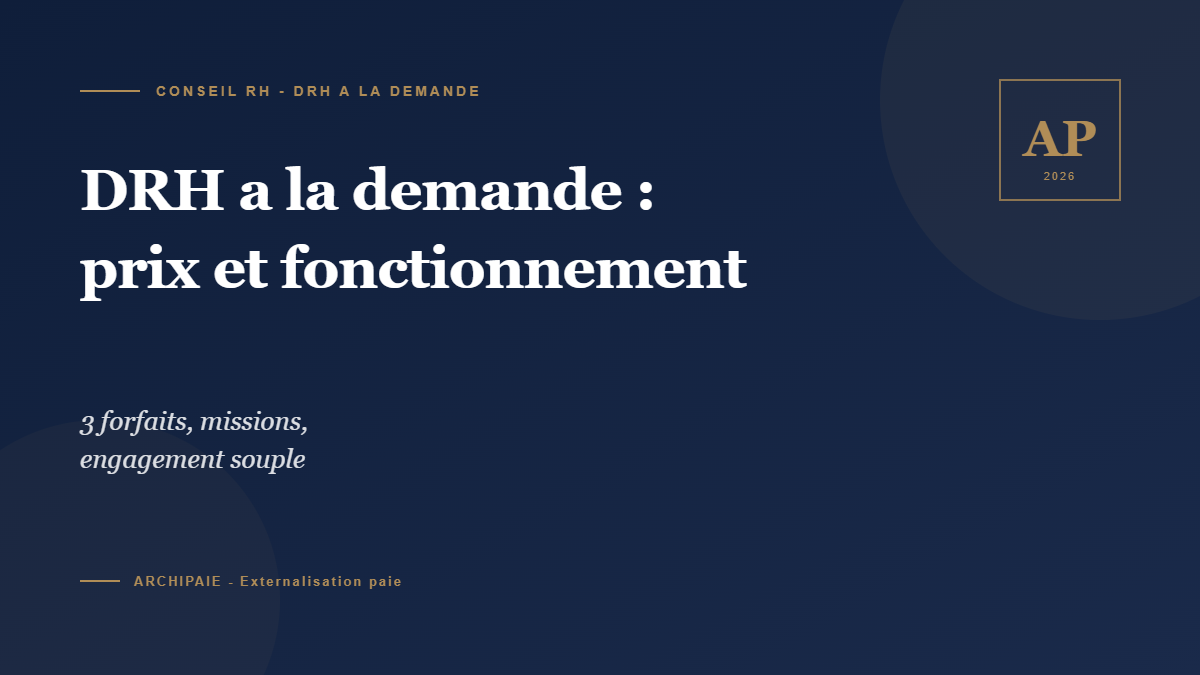 DRH a la demande 2026 : prix, forfaits et missions - Archipaie