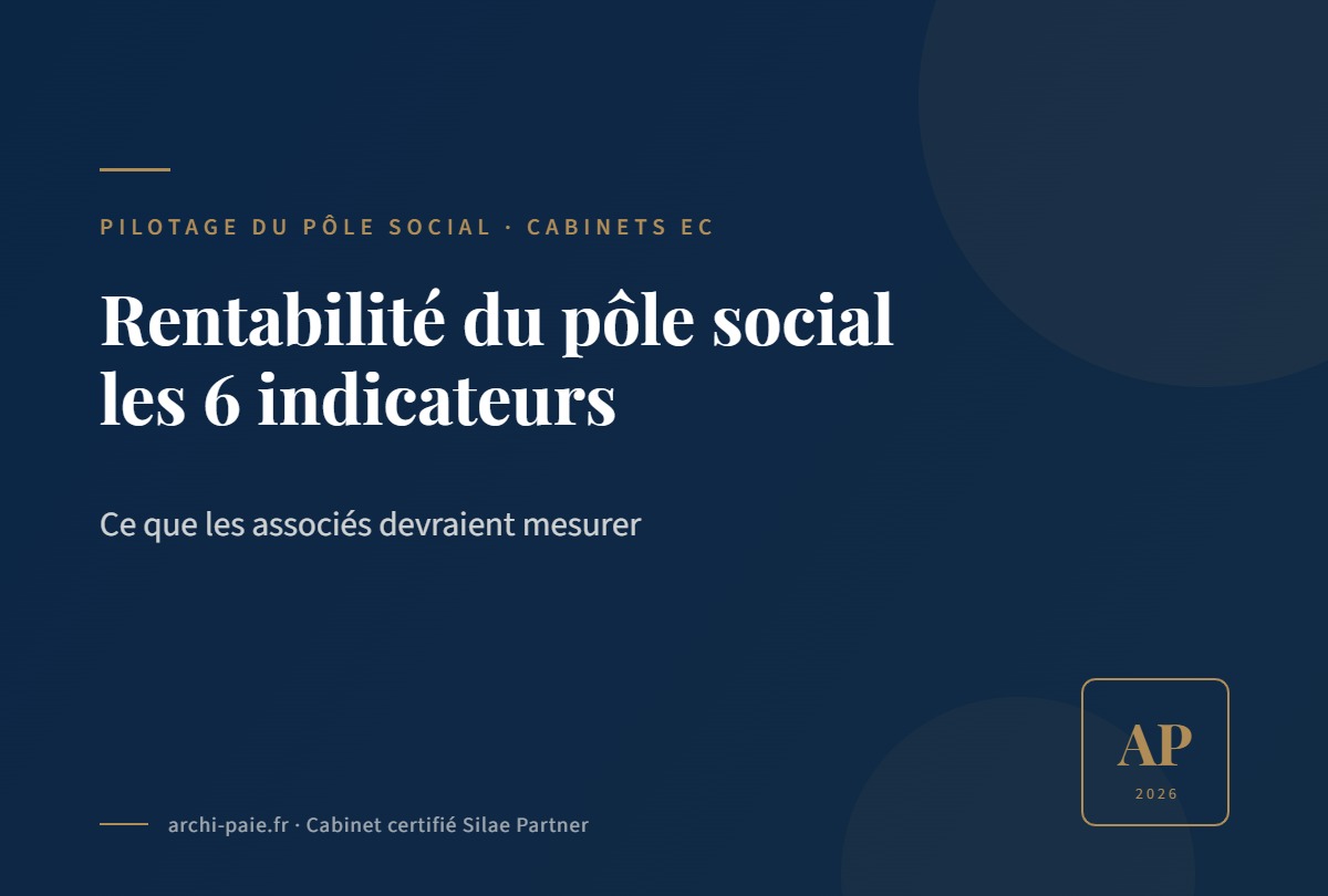Rentabilité du pôle social en cabinet comptable : les 6 indicateurs clés — Archipaie